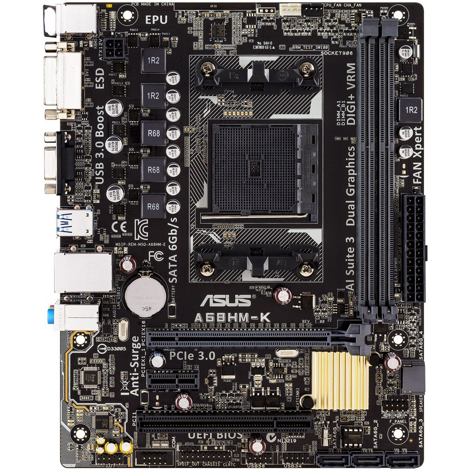 

Материнская плата ASUS A68HM-K, sFM2+ A68H A68HM-K