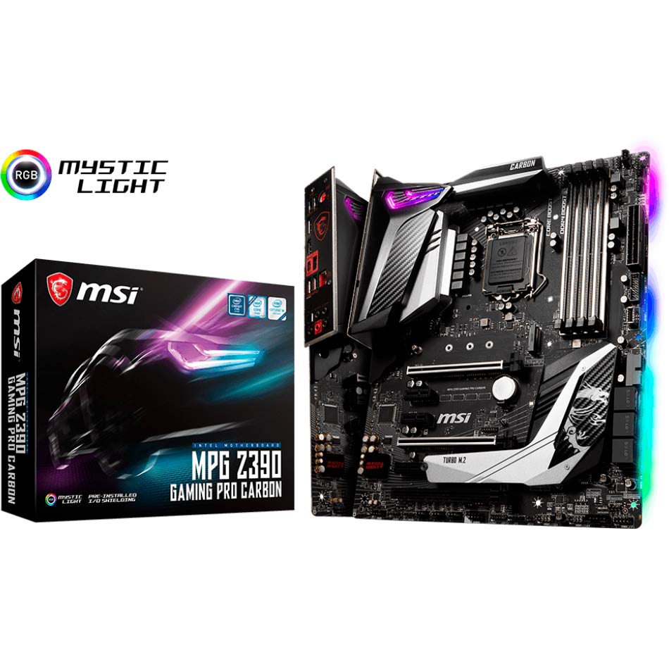 Материнская плата MSI MPG Z390 GAMING PRO CARBON Поддерживаемые процессоры Intel Core 8-го/9-го поколения / Pentium Gold / Celeron