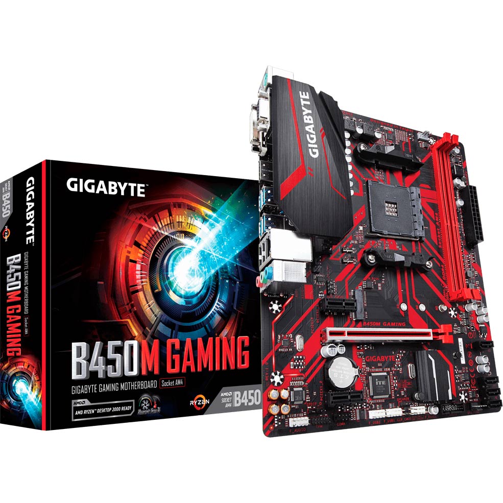 Материнская плата GIGABYTE B450M GAMING Поддерживаемые процессоры Ryzen 1-го и 2-го поколений / Ryzen с графикой Radeon Vega