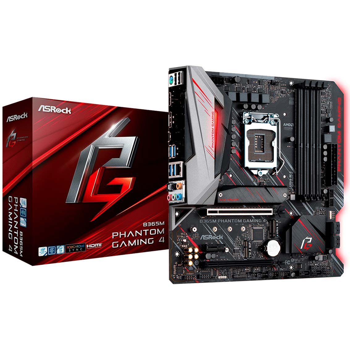 Материнская плата ASROCK B365M PHANTOM GAMING 4 Поддерживаемые процессоры Intel Core 8-го/9-го поколения / Pentium Gold / Celeron