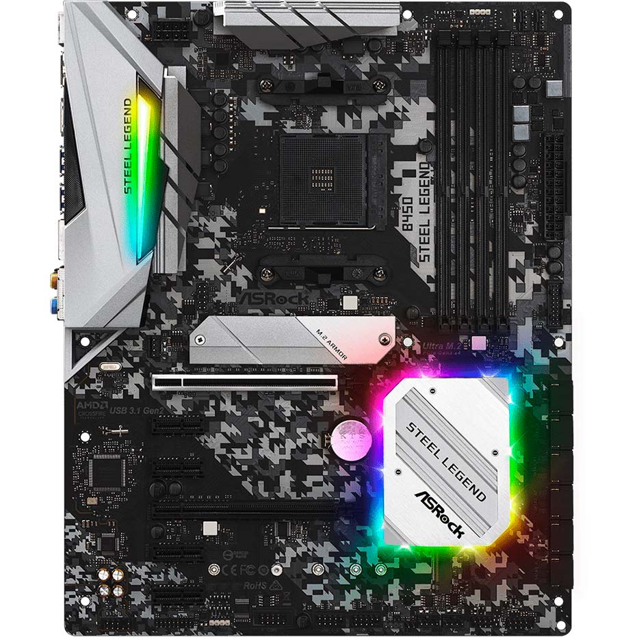 

Материнская плата ASROCK B450 STEEL LEGEND, B450 STEEL LEGEND sAM4 B450 ATX