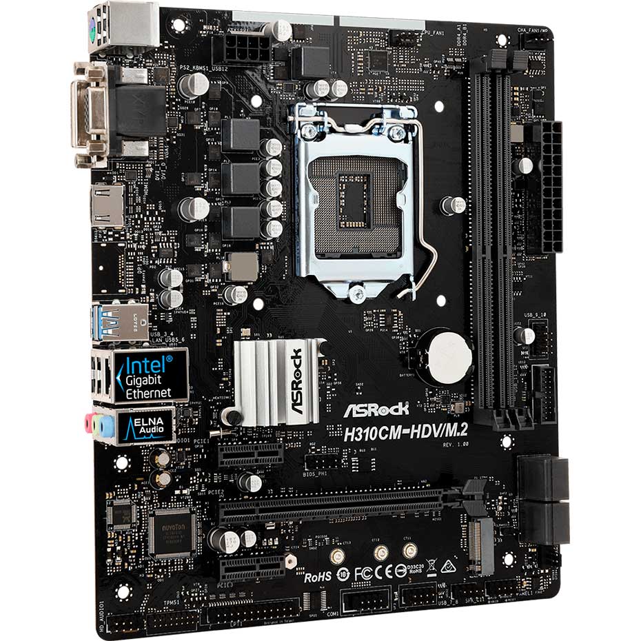 Материнская плата ASROCK H310CM-HDV/M.2 Назначение для настольного компьютера