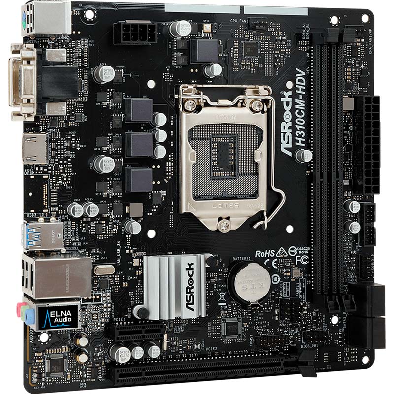 Материнская плата ASROCK H310CM-HDV Частота работы памяти 2666, 2400, 2133