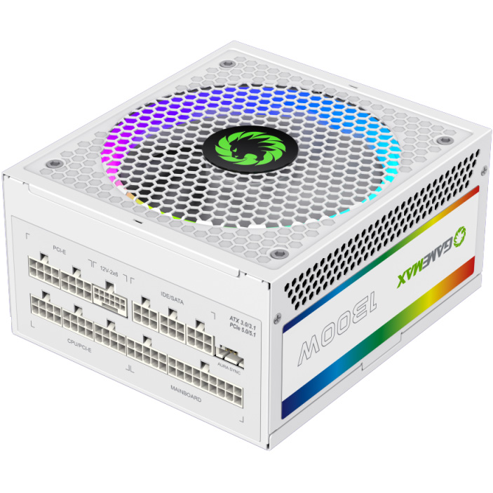 Блок питания GAMEMAX RGB-1300 WH (ATX3.0/3.1 PCIe5.) КПД 92