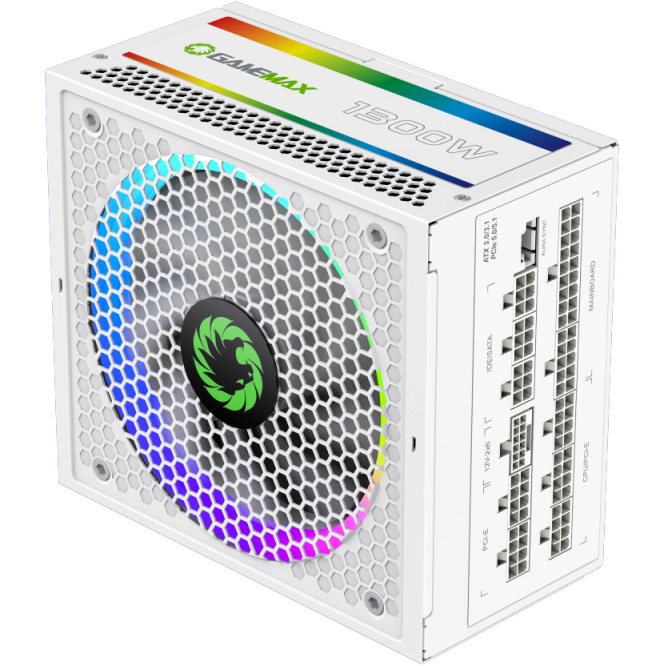 Зовнішній вигляд Блок живлення GAMEMAX RGB-1300 WH (ATX3.0/3.1 PCIe5.)