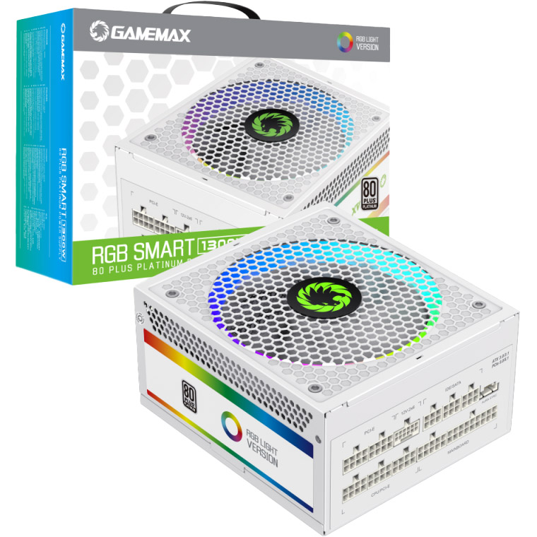 Изображение Блок питания GAMEMAX RGB-1300 WH (ATX3.0/3.1 PCIe5.)