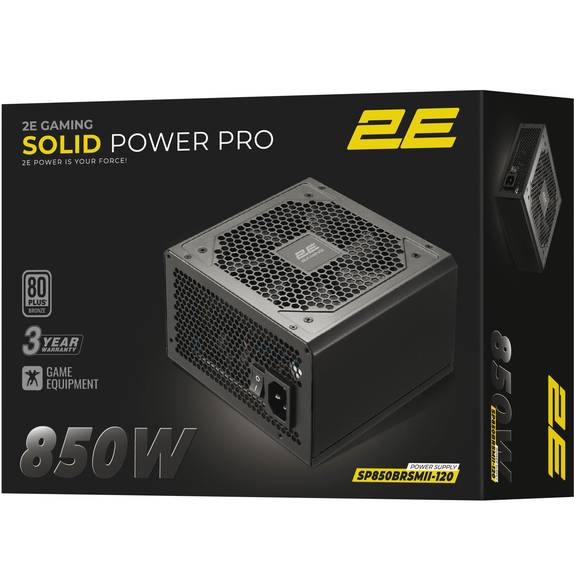 Блок питания 2E GAMING Solid Power Pro 850W (2E-SP850BRSMII-120) Коррекция коэффициента мощности PFC   активная