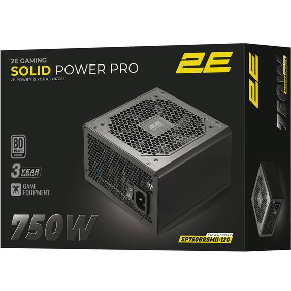 Блок живлення 2E GAMING Solid Power Pro 750W (2E-SP750BRSMII-120) Корекція коефіцієнта потужності PFC   активна