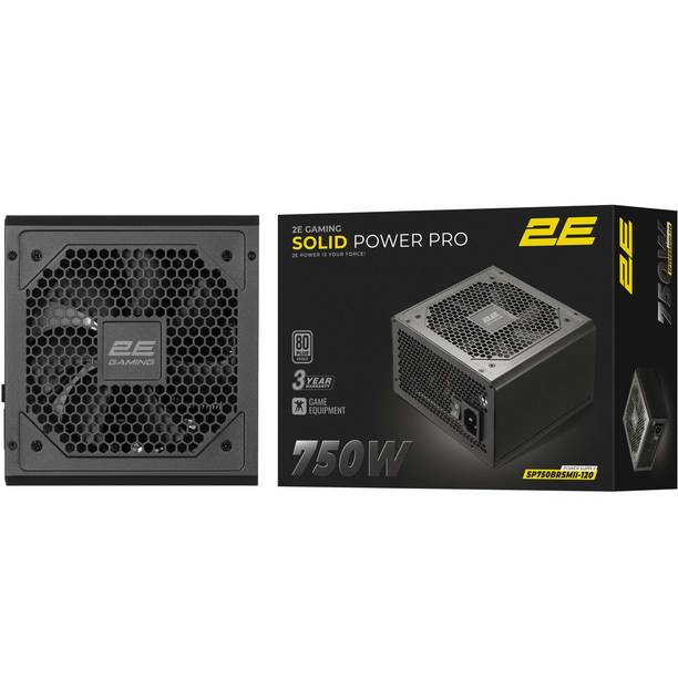 Блок питания 2E GAMING Solid Power Pro 750W (2E-SP750BRSMII-120) Мощность 750