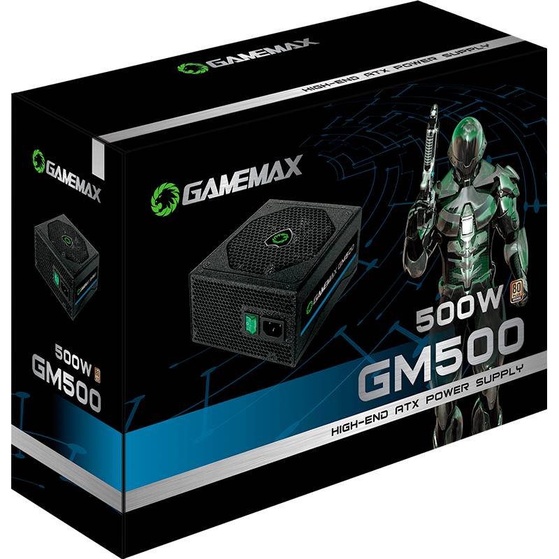 Внешний вид Блок питания GAMEMAX ATX 500W GM-500