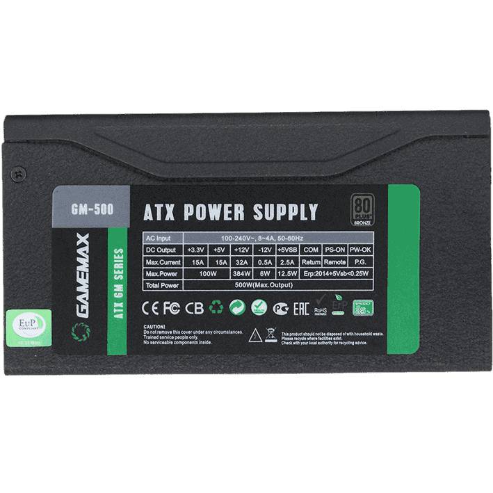 Блок питания GAMEMAX ATX 500W GM-500 Назначение для настольного компьютера