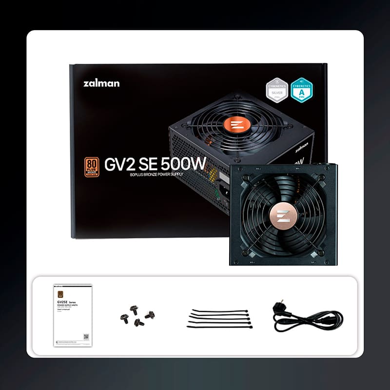 Зовнішній вигляд Блок живлення ZALMAN GV2SE 500W (ZM500-GV2SE)
