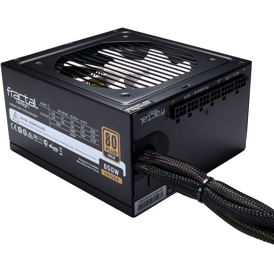 Блок живлення FRACTAL DESIGN Edison M 650W (FD-PSU-ED1B-650W-EU) Призначенння для настільного комп'ютера