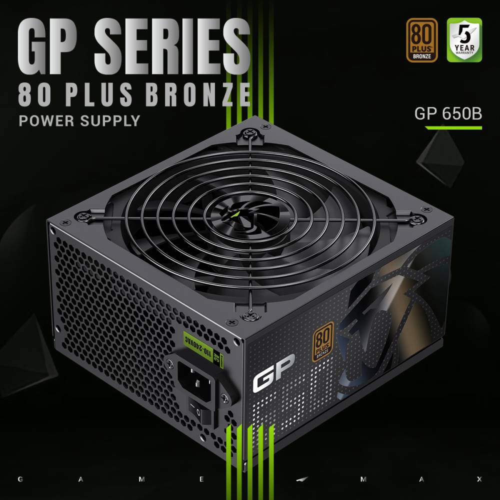 Зовнішній вигляд Блок живлення GAMEMAX 650W Black (GP 650B)