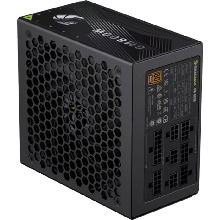 Блок живлення GAMEMAX 800W GM 800B Black (GM 800B Fully-modular New) Корекція коефіцієнта потужності PFC   активна