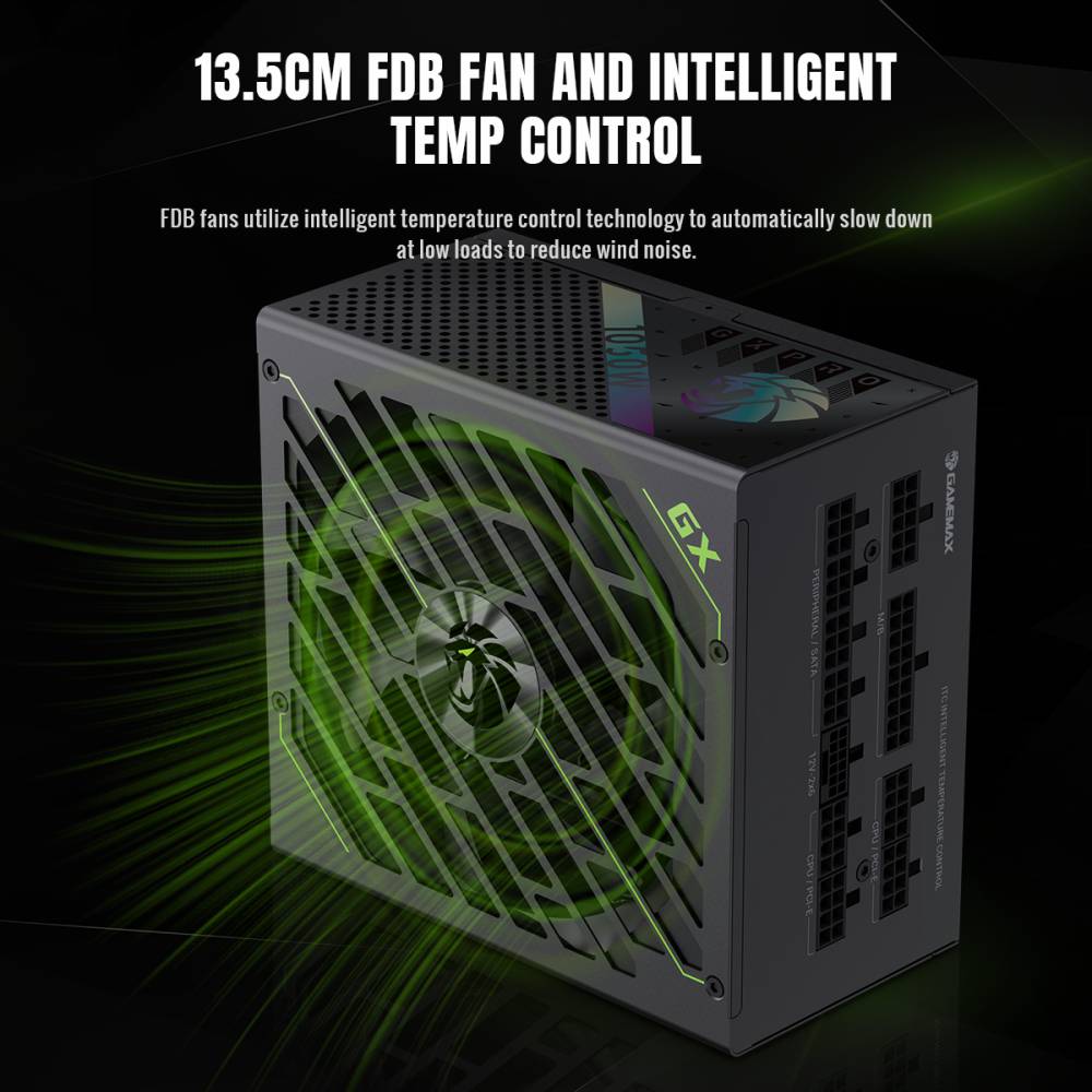 Блок питания GAMEMAX 1050W (GX PRO 1050G) Коррекция коэффициента мощности PFC   активная