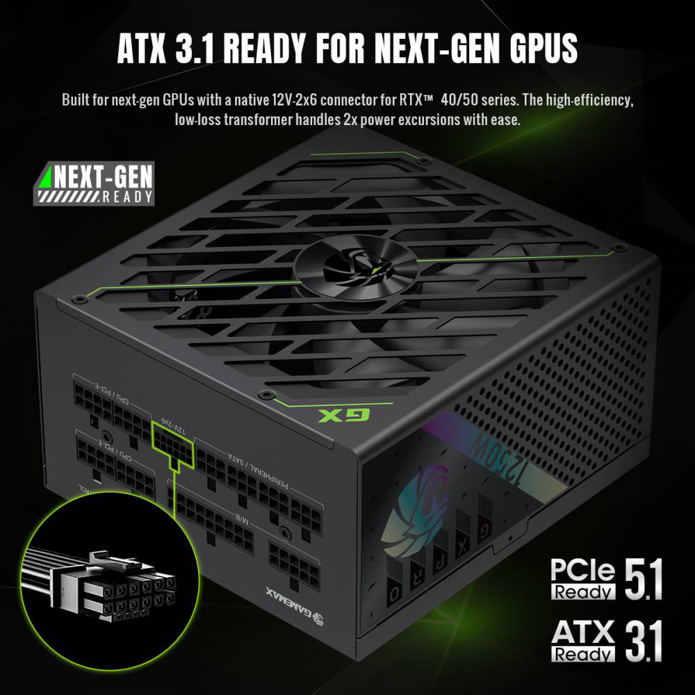 Внешний вид Блок питания GAMEMAX 1250W GX PRO 1250G