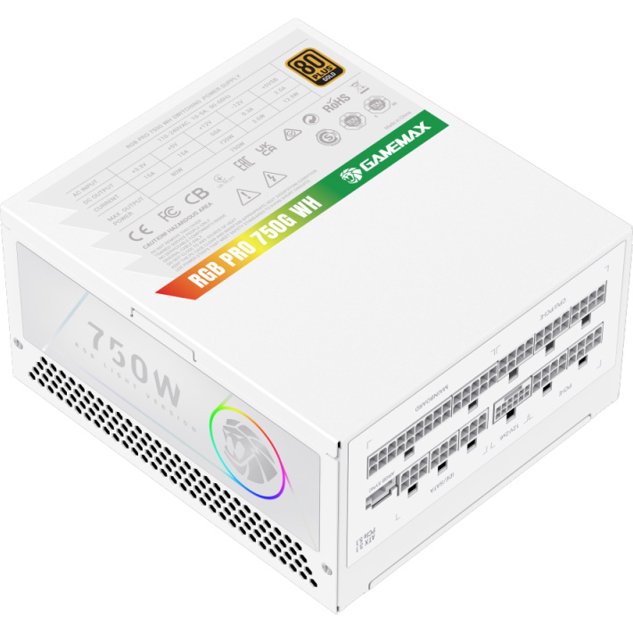 Зображення Блок живлення GAMEMAX 750W RGB PRO 750G WH