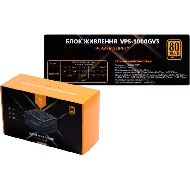 Фото Блок живлення VINGA 1000W (VPS-1000GV3)