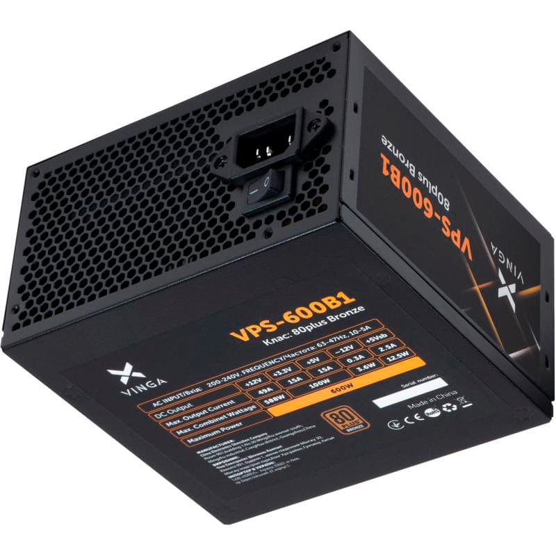 Внешний вид Блок питания VINGA 600W (VPS-600B1)