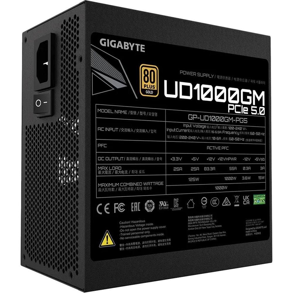 Зовнішній вигляд Блок живлення GIGABYTE ATX2.31 1000W GP-UD1000GM PG5