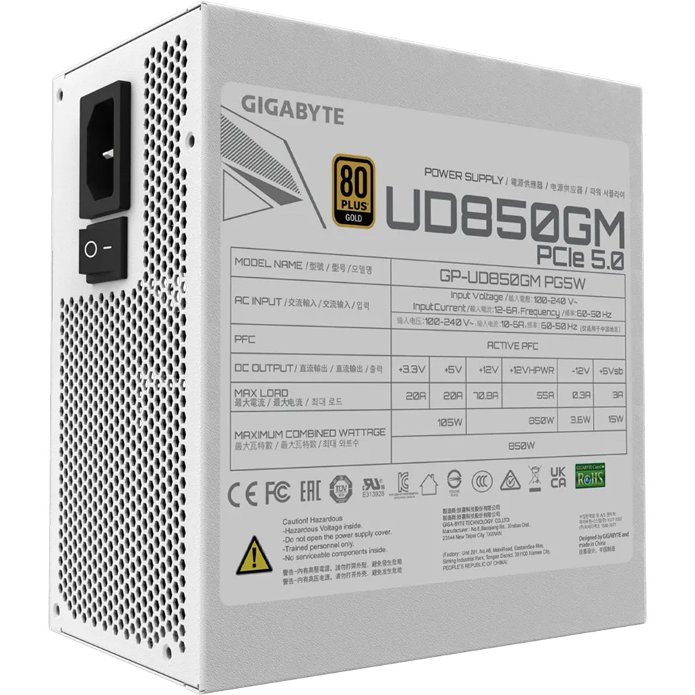 Блок живлення GIGABYTE ATX2.31 850W GP-UD850GM PG5W Форм-фактор ATX