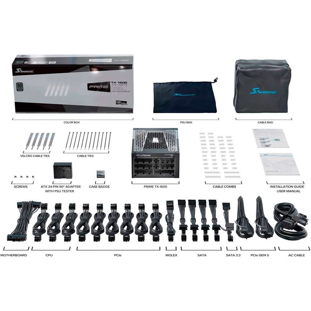 В интернет магазине Блок питания SEASONIC Prime TX-1600 ATX 3.1 (PRIME TX 1600-ATX31)