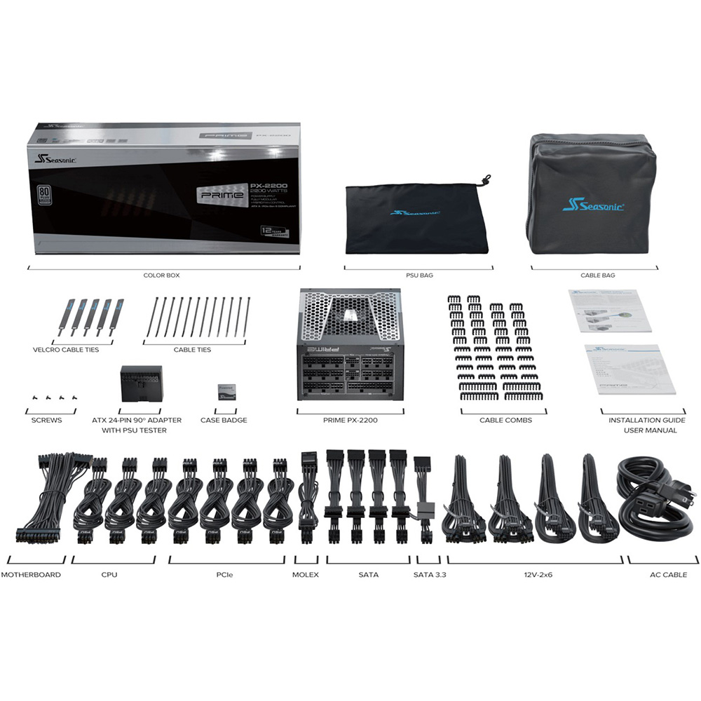 В Фокстрот Блок питания SEASONIC Prime PX-2200 ATX 3.1 (PRIME PX 2200-ATX31)