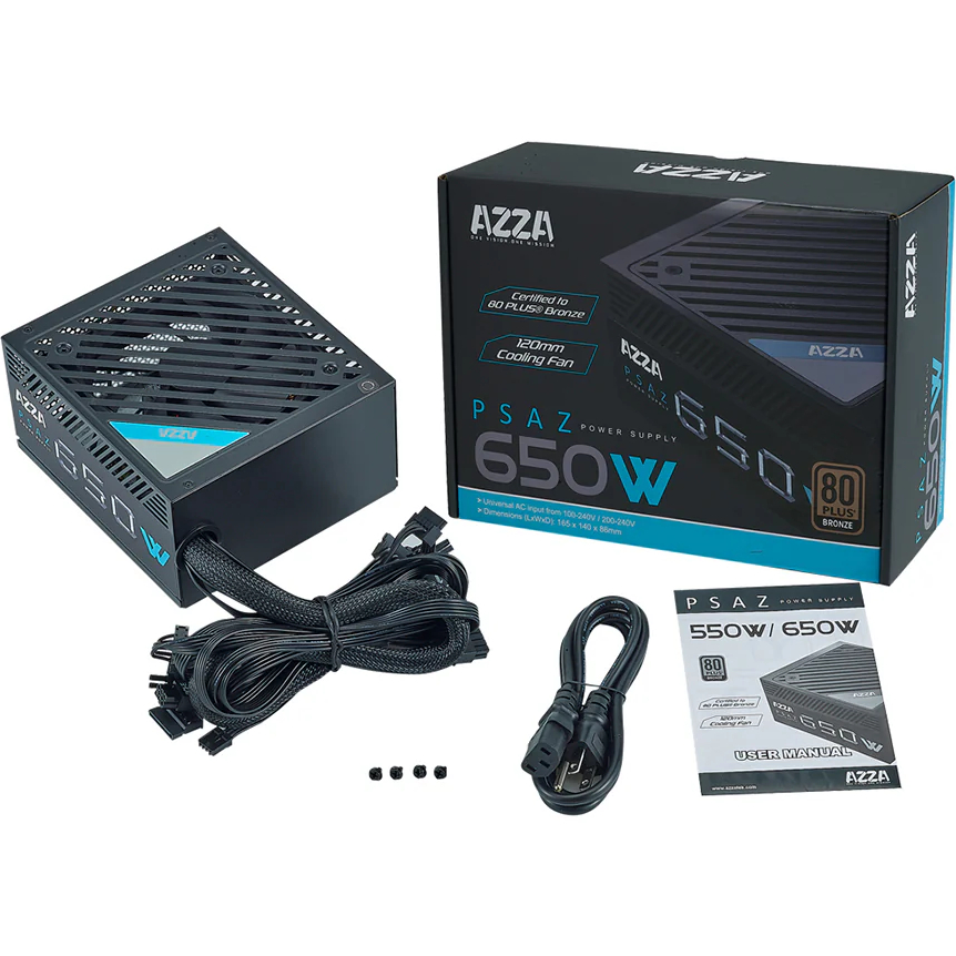 Блок питания AZZA ATX 650W PSAZ-650B Блок питания AZZA ATX 650W PSAZ-650B Форм-фактор ATX