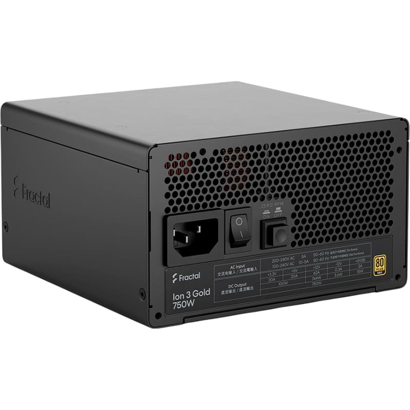 Изображение Блок питания FRACTAL DESIGN Ion 3 Gold 750W Black (FD-P-IA3G-750-EU)