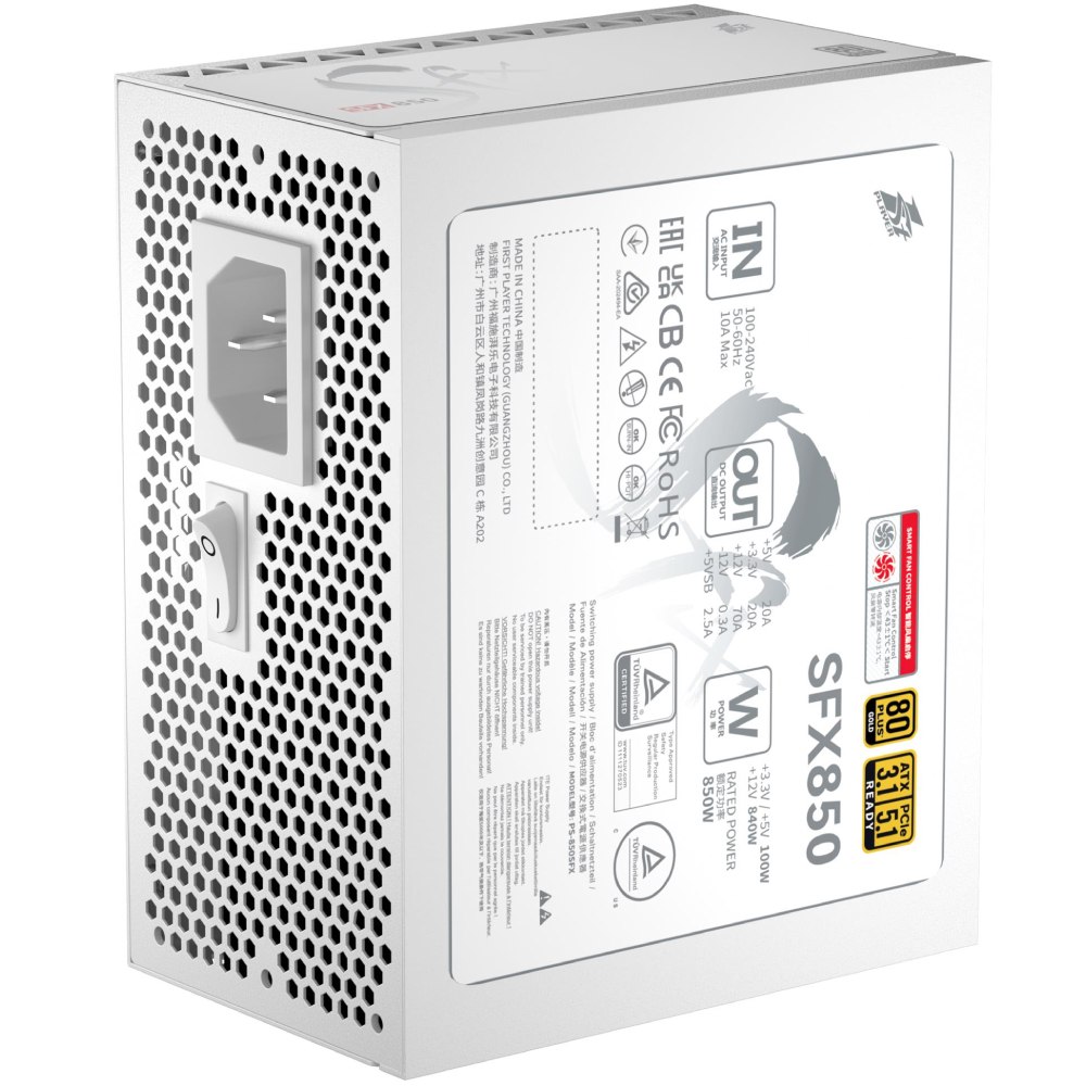 Фото Блок питания 1STPLAYER PS-850SFX White (SFX-GLD-850-WH-EU)