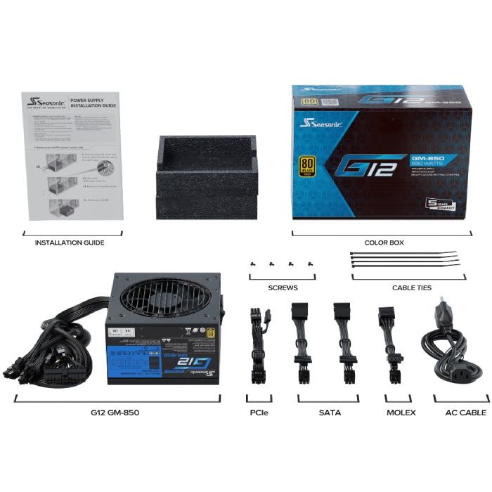 Изображение Блок питания SEASONIC 850W (G12 GM-850)