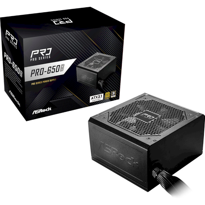 Зовнішній вигляд Блок живлення ASROCK 650W PRO (PRO-650G)