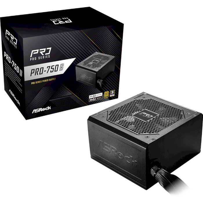 Зовнішній вигляд Блок живлення ASROCK 750W PRO (PRO-750G)