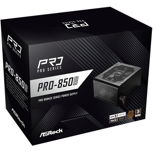 Блок питания ASROCK PRO PRO-850B 850W Коррекция коэффициента мощности PFC   активная