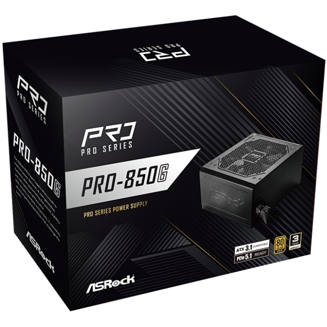 Блок питания ASROCK PRO PRO-850G 850W Коррекция коэффициента мощности PFC   активная