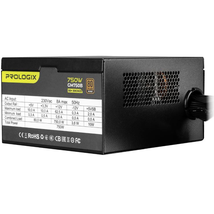 Блок питания PROLOGIX GM750B 750W Black Форм-фактор ATX