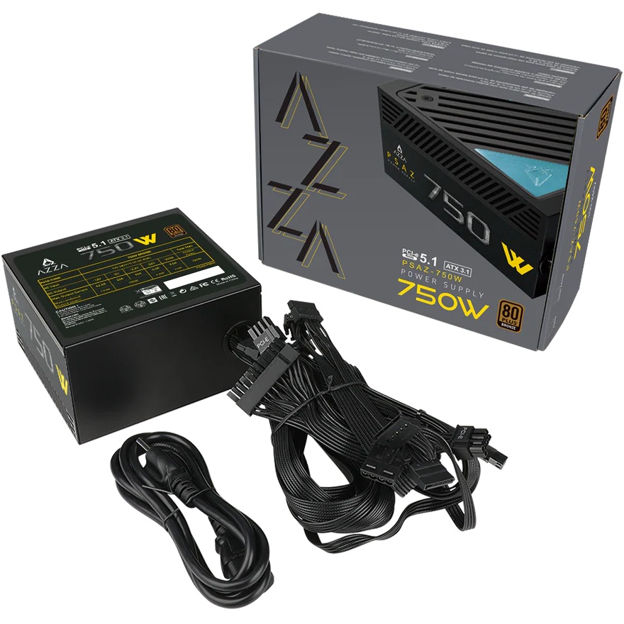 Блок живлення AZZA ATX 750W PSAZ-750W(ATX3.1) Потужність 750