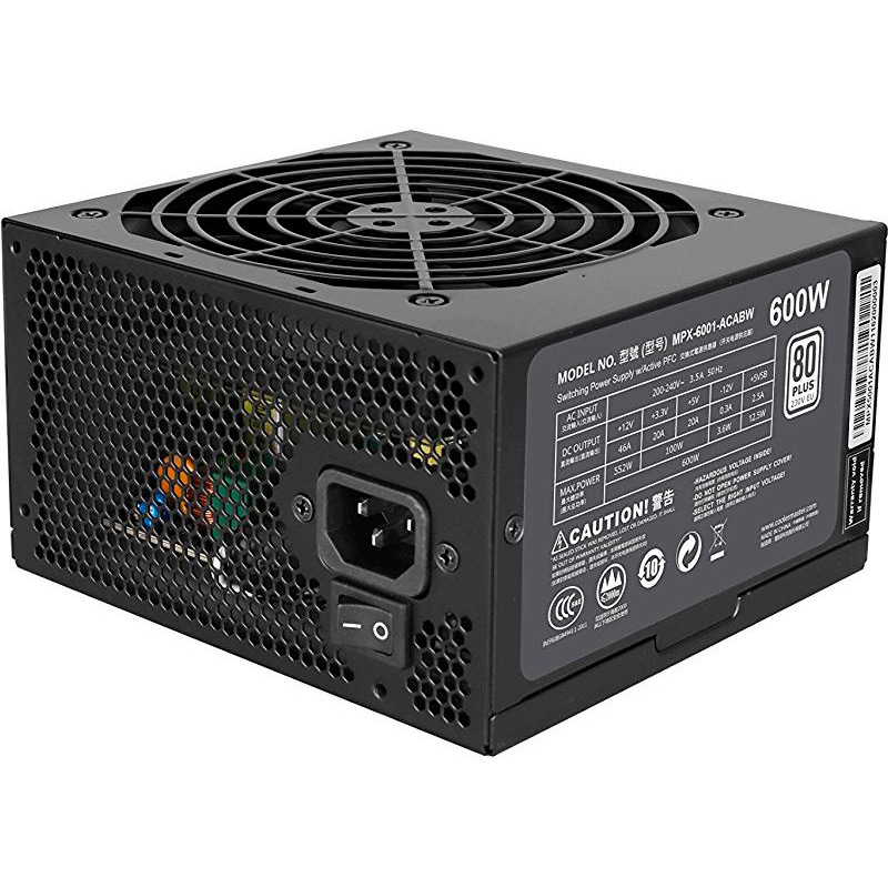 Блок живлення COOLERMASTER 600W MasterWatt Lite (MPX-6001-ACABW-EU) Потужність 600