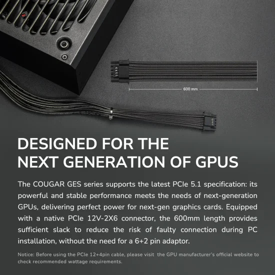 Покупка Блок живлення COUGAR GES 850 80 Plus Gold 850 Вт (GES850)