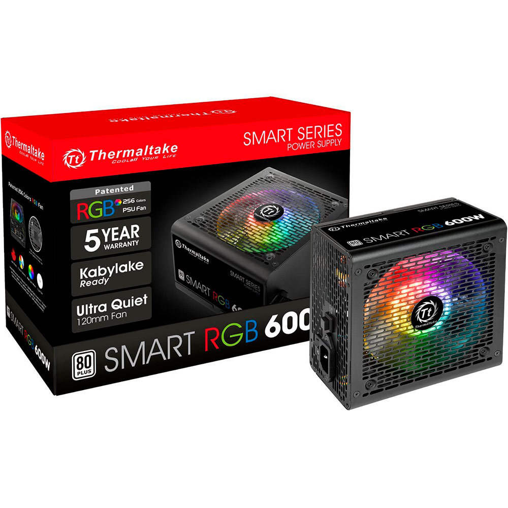 Зовнішній вигляд Блок живлення THERMALTAKE Smart RGB 600W (PS-SPR-0600NHSAWE-1 600W)