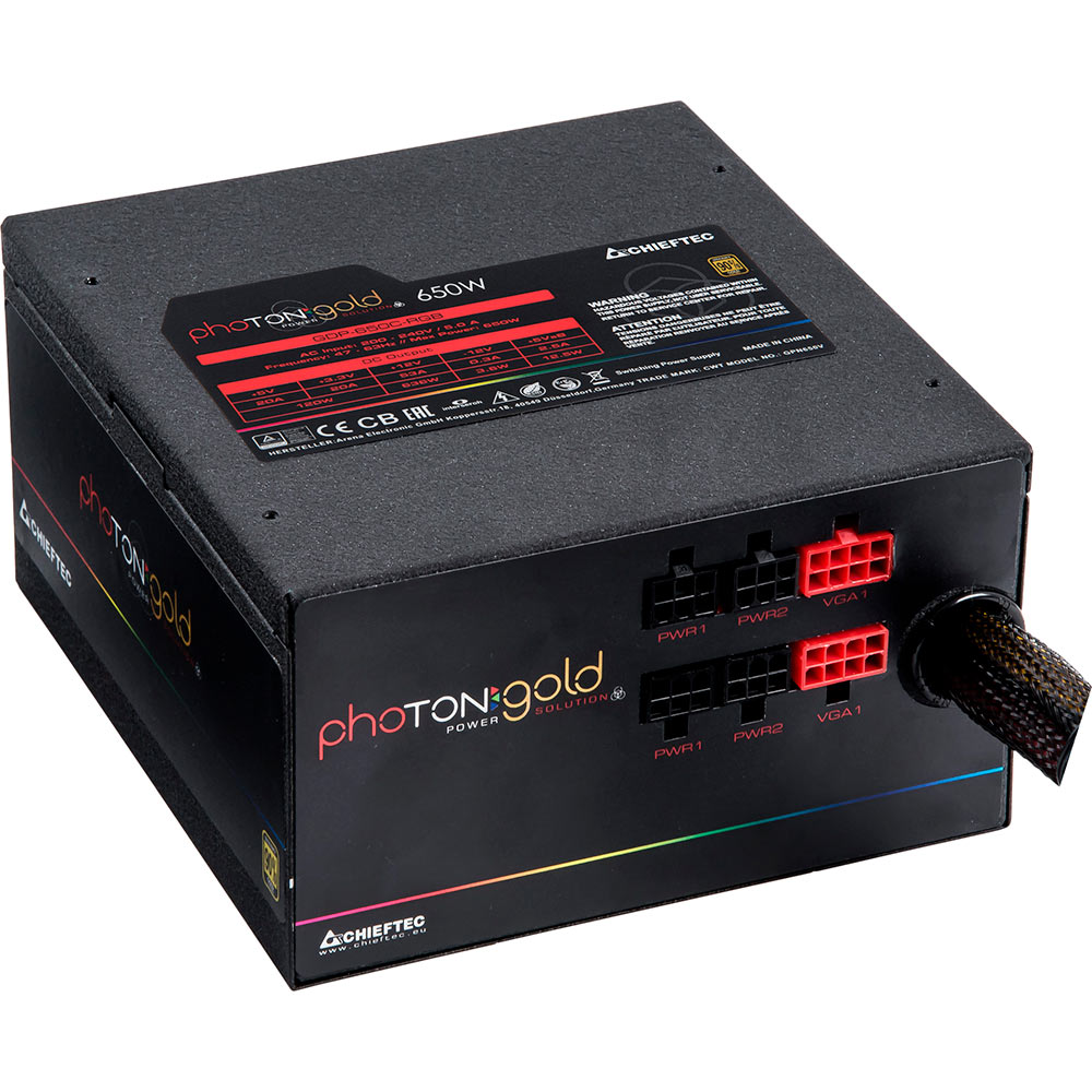 Блок живлення CHIEFTEC Photon 650W Gold (GDP-650C-RGB) Потужність 650