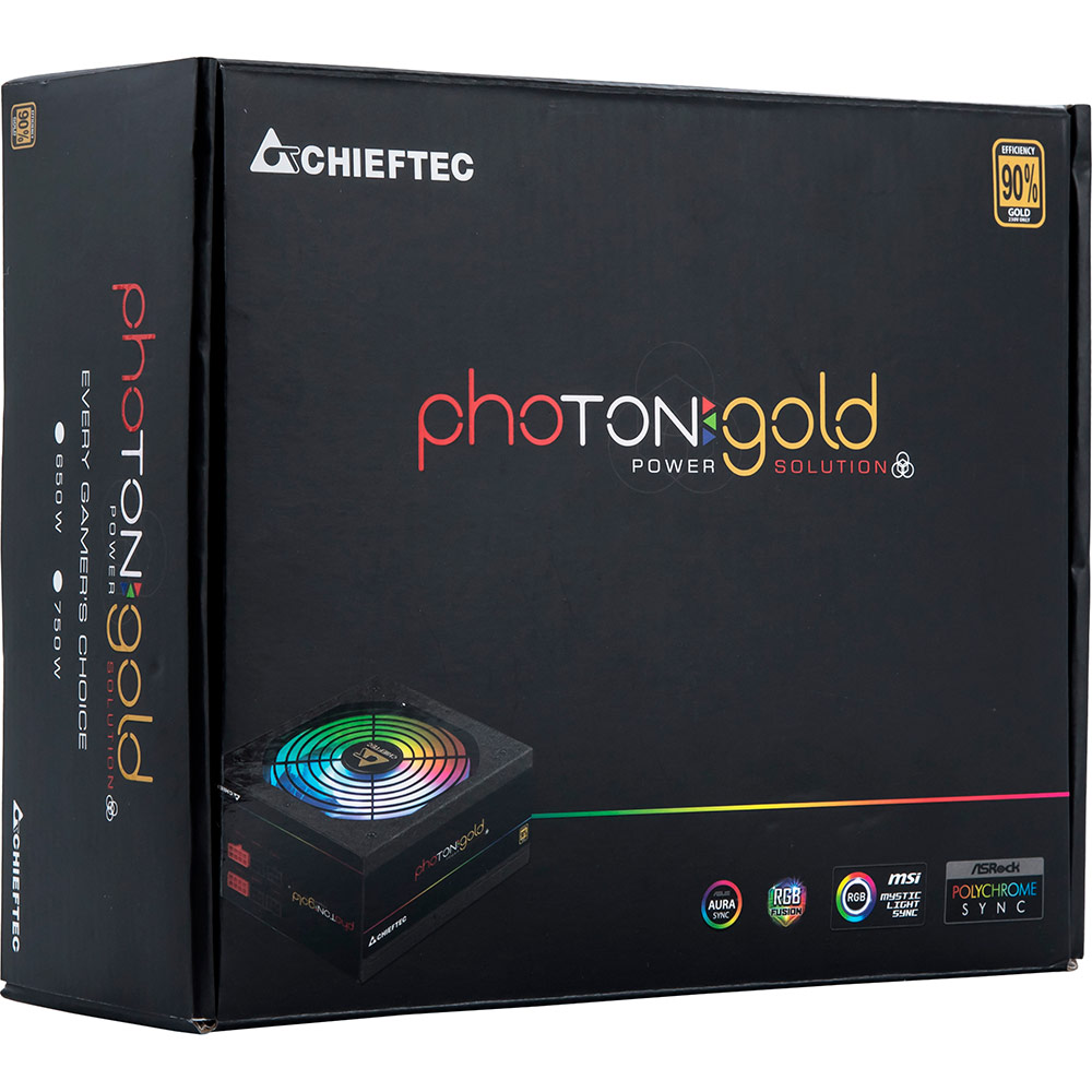 Блок живлення CHIEFTEC Photon 650W Gold (GDP-650C-RGB) Корекція коефіцієнта потужності PFC   активна