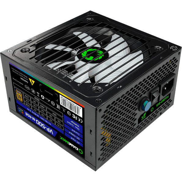 

Блок питания GAMEMAX 500W (VP-500-RGB-M), 500W RGB APFC (VP-500-M-RGB)