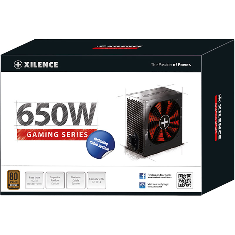 Блок живлення XILENCE 650W XP650R10 Gaming series Корекція коефіцієнта потужності PFC   активна