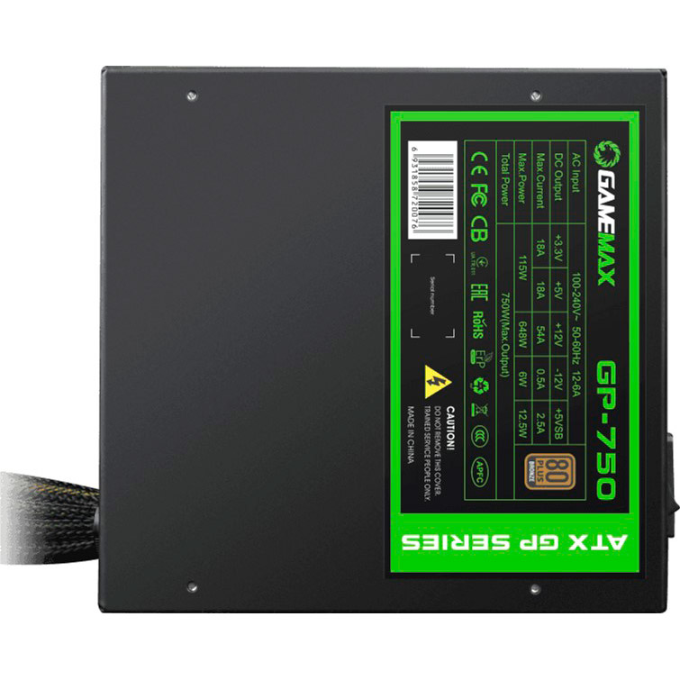 Блок питания GAMEMAX 750W 80 Bronze (GP-750) Форм-фактор ATX