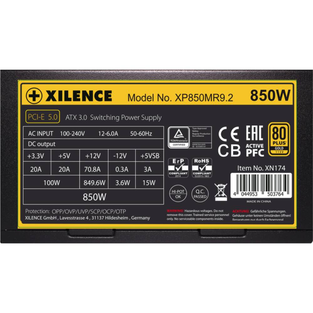 Замовити Блок живлення XILENCE 850W Performance X+ ATX 3.0 80+ Gold (XP850MR9.2)