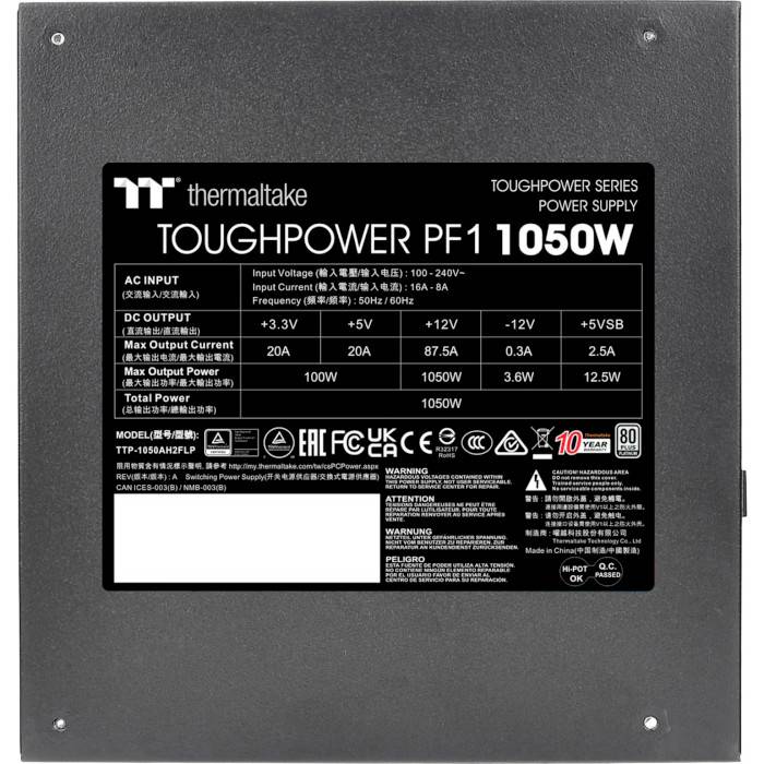 Заказать Блок питания THERMALTAKE Toughpower PF1 1050W (PS-TPD-1050FNFAPE-1)