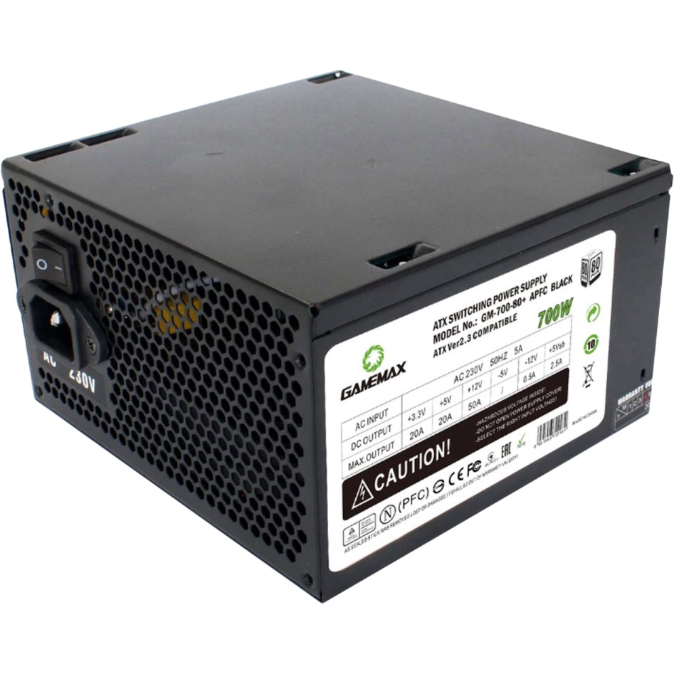 Блок питания GAMEMAX 700W GM-700 80+ APFC Black Мощность 700