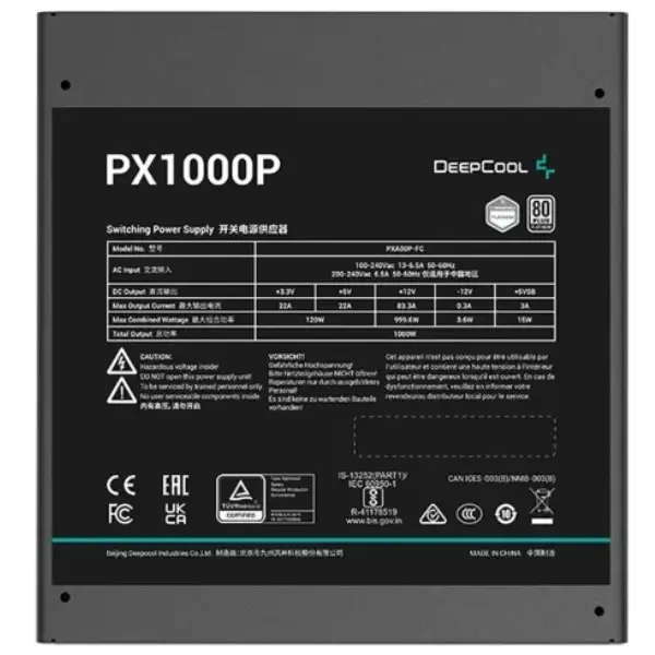 Блок питания DEEPCOOL PX1000P (R-PXA00P-FC0B-EU) 1000W Форм-фактор ATX